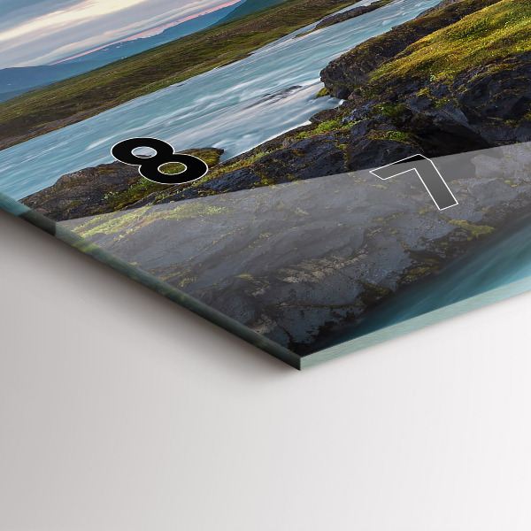 Horizontal wall clock Landscape with a waterfall