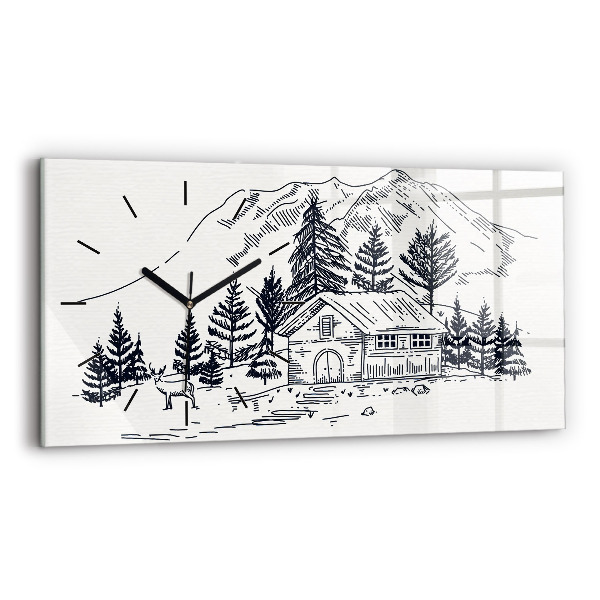 Horizontal wall clock Cartoon town
