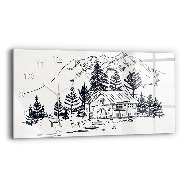 Horizontal wall clock Cartoon town
