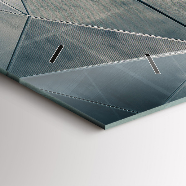 Horizontal wall clock Metal abstract triangles