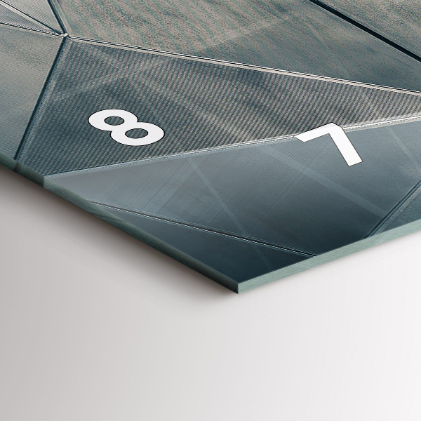 Horizontal wall clock Metal abstract triangles