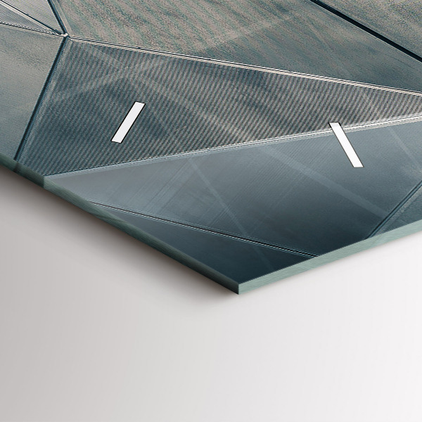 Horizontal wall clock Metal abstract triangles