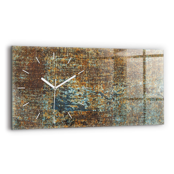 Horizontal wall clock Old Metal Texture