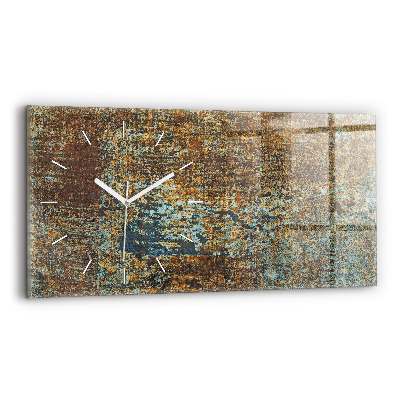 Horizontal wall clock Old Metal Texture