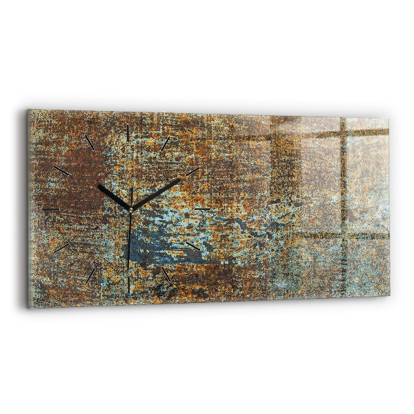 Horizontal wall clock Old Metal Texture
