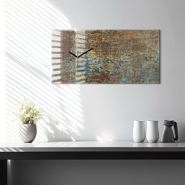 Horizontal wall clock Old Metal Texture