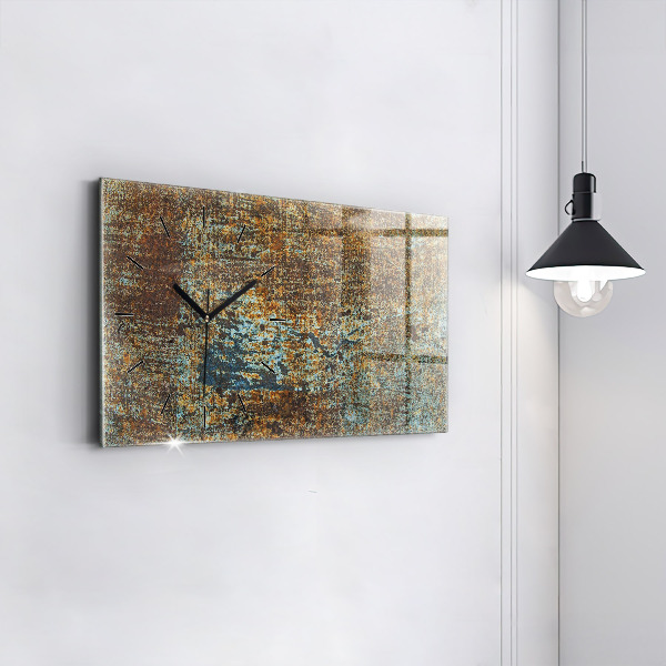 Horizontal wall clock Old Metal Texture