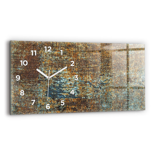 Horizontal wall clock Old Metal Texture