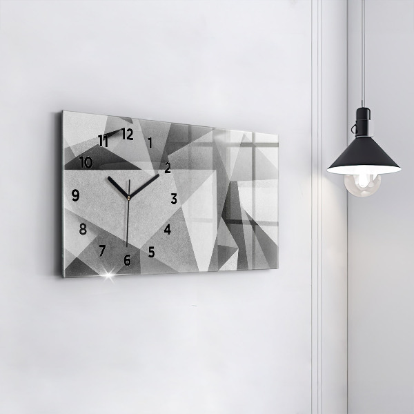 Horizontal wall clock Gray Geometric Abstraction