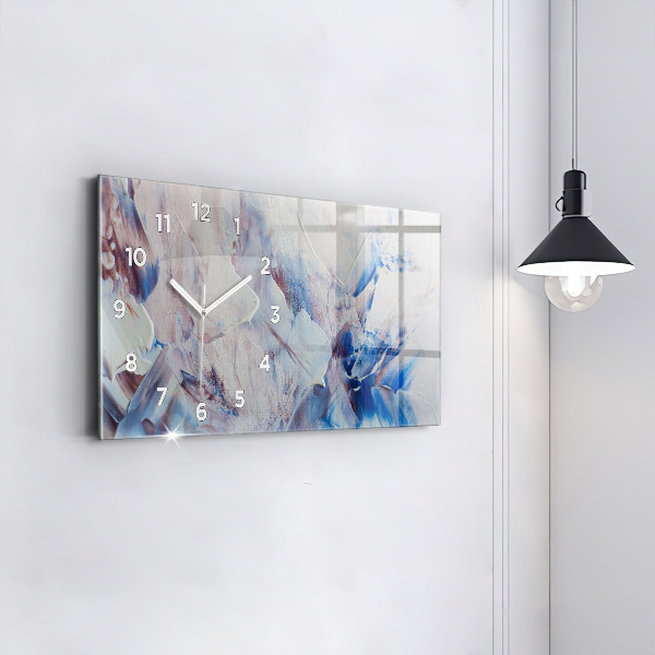 Horizontal wall clock Abstract paint texture