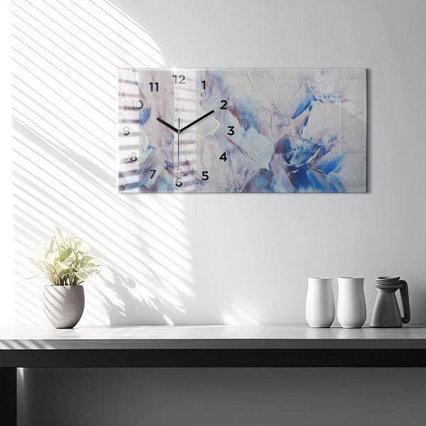 Horizontal wall clock Abstract paint texture