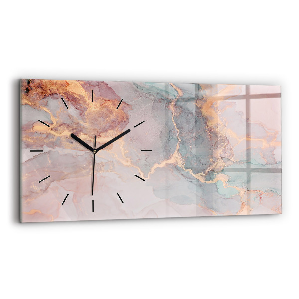 Horizontal wall clock Marble texture