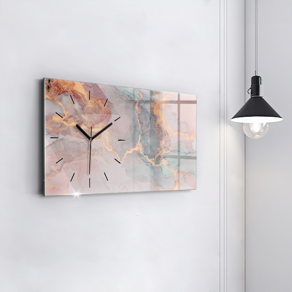 Horizontal wall clock Marble texture
