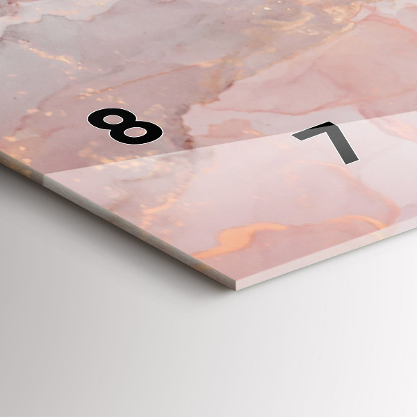 Horizontal wall clock Marble texture