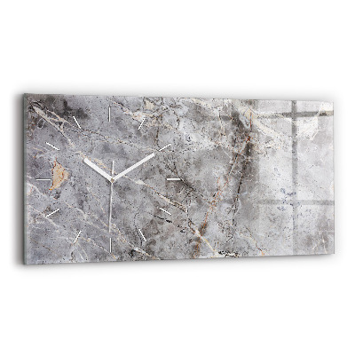 Horizontal wall clock Gray Granite Marble Stone
