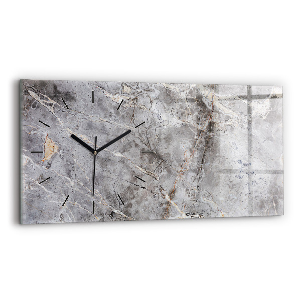 Horizontal wall clock Gray Granite Marble Stone