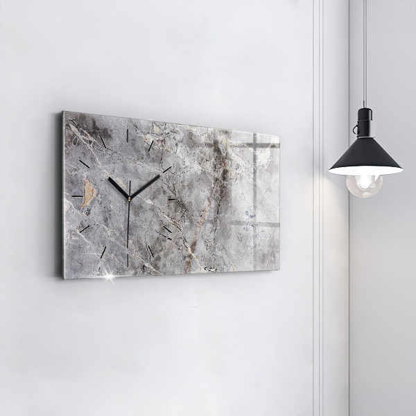 Horizontal wall clock Gray Granite Marble Stone