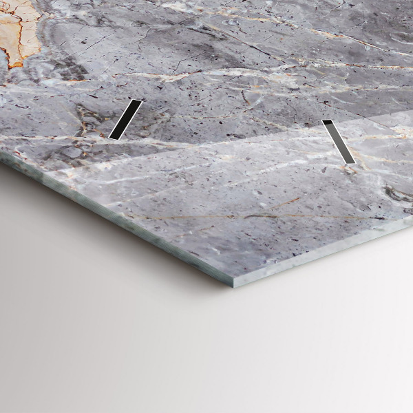 Horizontal wall clock Gray Granite Marble Stone