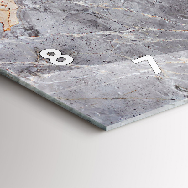 Horizontal wall clock Gray Granite Marble Stone