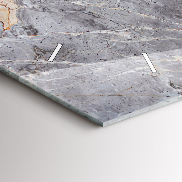 Horizontal wall clock Gray Granite Marble Stone