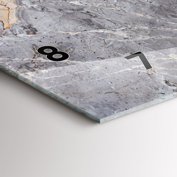 Horizontal wall clock Gray Granite Marble Stone