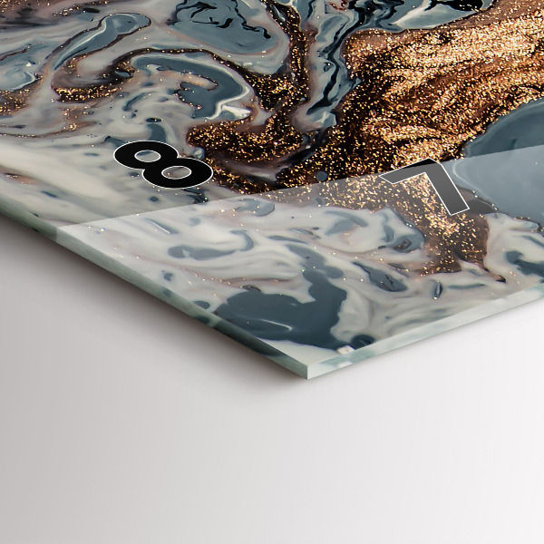 Horizontal wall clock Marble Art Abstract