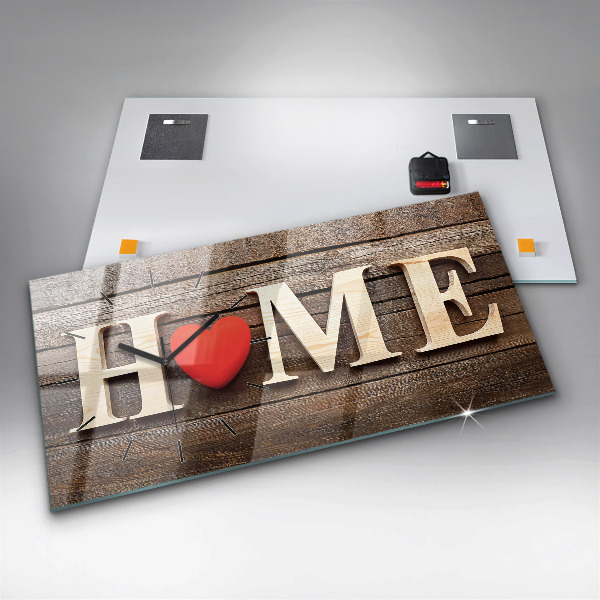 Horizontal wall clock The inscription house