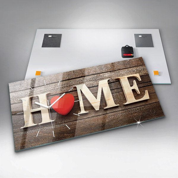 Horizontal wall clock The inscription house