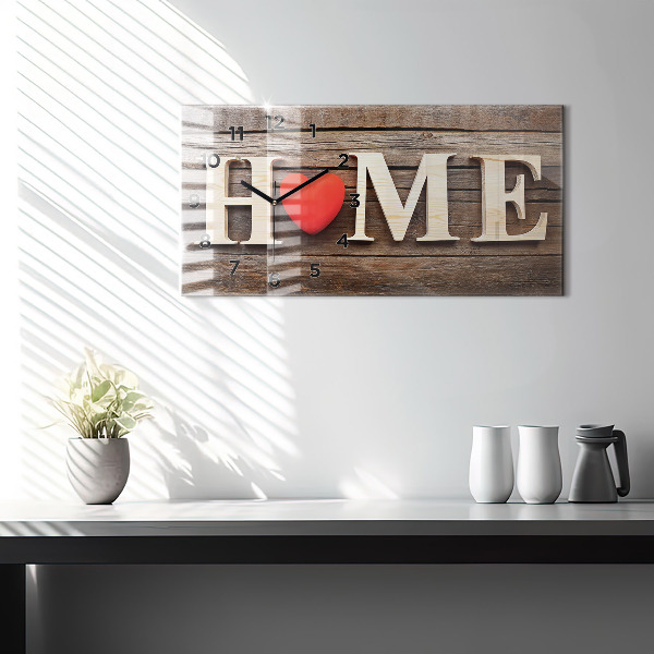 Horizontal wall clock The inscription house