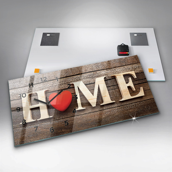 Horizontal wall clock The inscription house