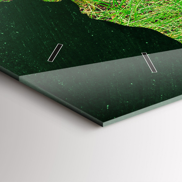 Horizontal wall clock Grass world map