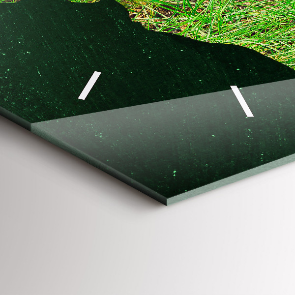 Horizontal wall clock Grass world map