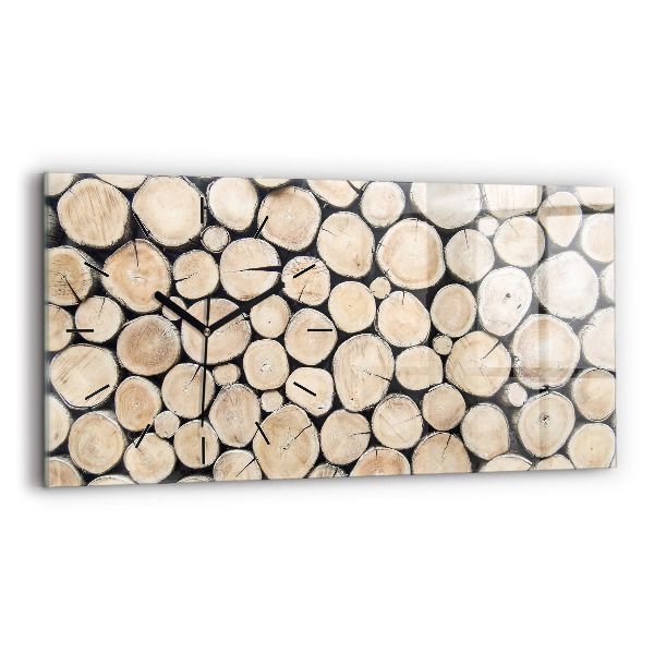Horizontal wall clock Tree stumps cut down
