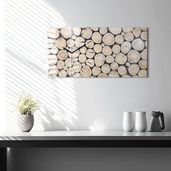 Horizontal wall clock Tree stumps cut down