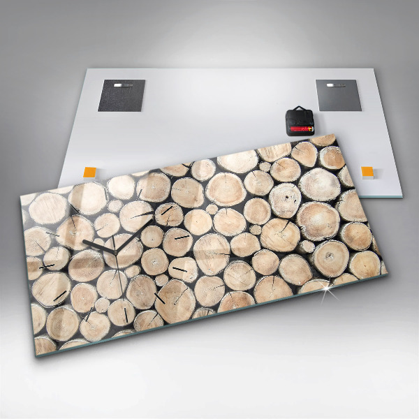 Horizontal wall clock Tree stumps cut down