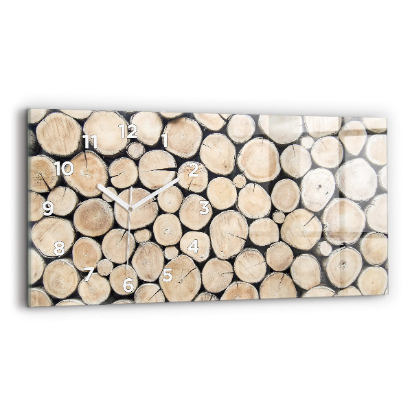 Horizontal wall clock Tree stumps cut down