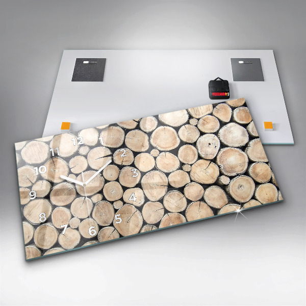 Horizontal wall clock Tree stumps cut down