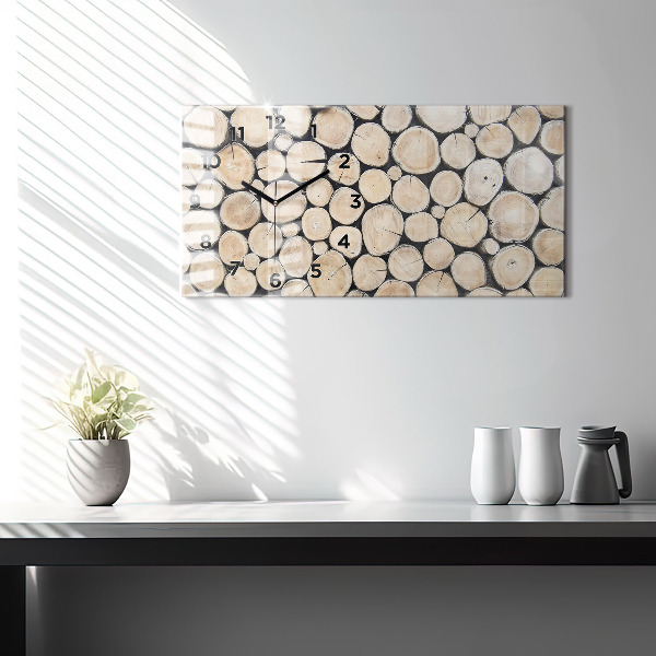 Horizontal wall clock Tree stumps cut down