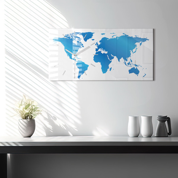 Horizontal wall clock World map