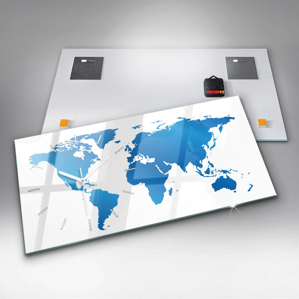Horizontal wall clock World map