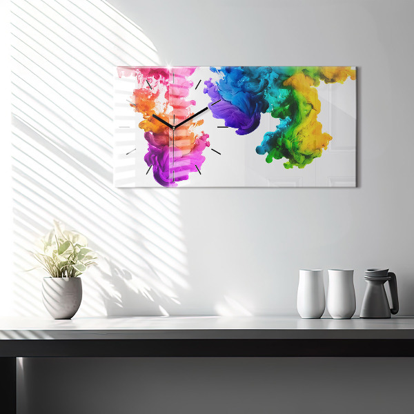 Horizontal wall clock Rainbow of colors