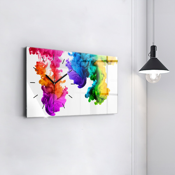 Horizontal wall clock Rainbow of colors