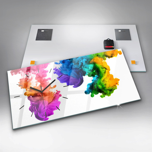 Horizontal wall clock Rainbow of colors