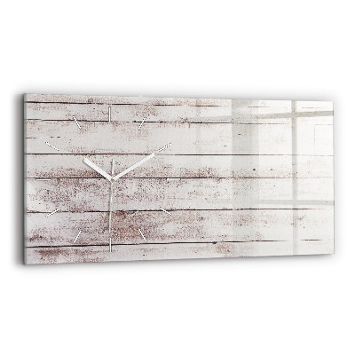 Horizontal wall clock Light wood planks
