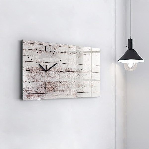 Horizontal wall clock Light wood planks