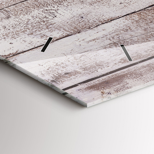 Horizontal wall clock Light wood planks