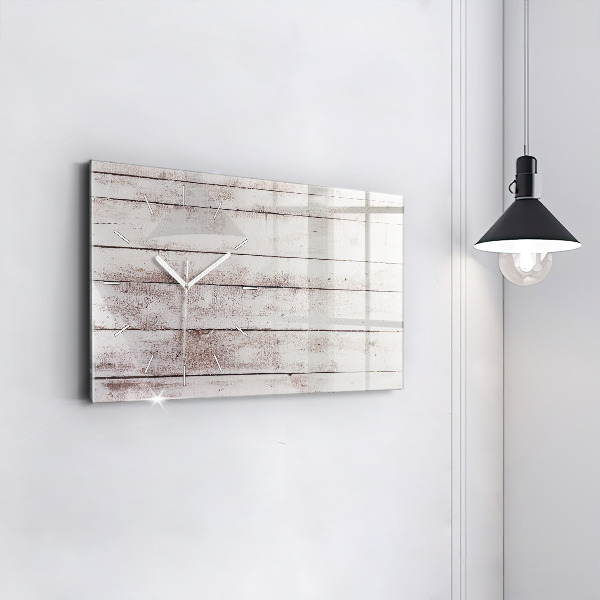Horizontal wall clock Light wood planks