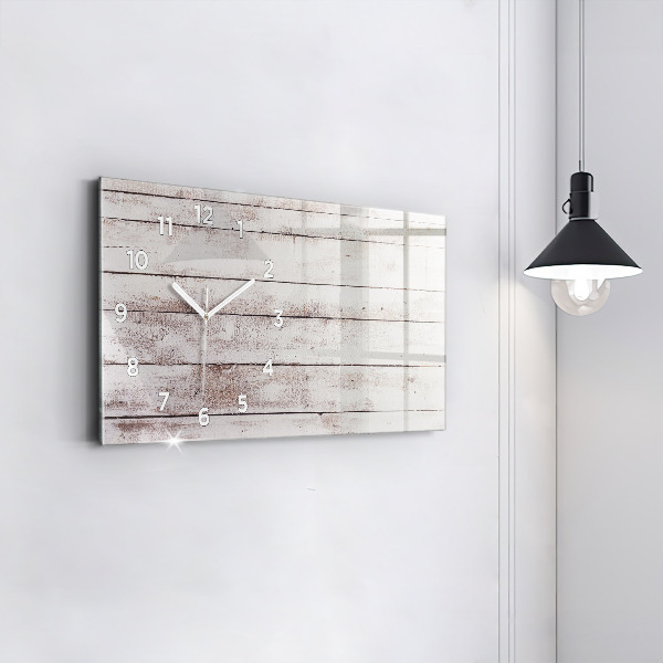 Horizontal wall clock Light wood planks