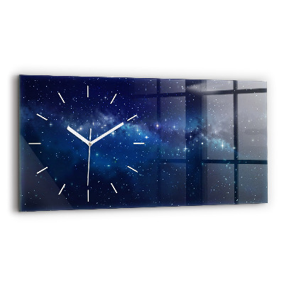 Horizontal wall clock Dark sky stars