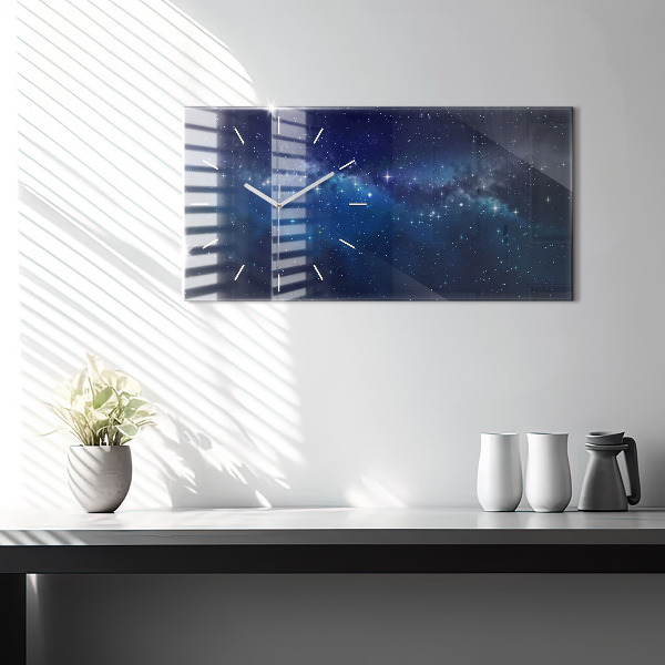 Horizontal wall clock Dark sky stars